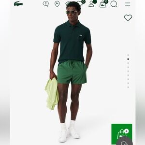 Lacoste Brand New Quick-Dry Swim Trunks Men’s Green Sz Small